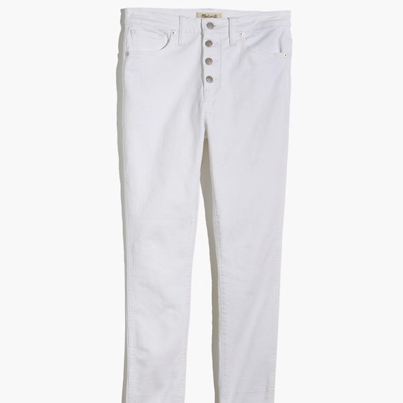 🆕 Madewell 10” High-Rise White Skinny Crop Jeans - Size 25, NWT, Denim - Picture 5 of 5